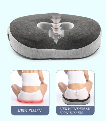 Auoketuo Anti-Dekubitus Sitzkissen – Orthopädisches Donut-Kissen, wirksam bei Hämorrhoiden, Prostatabeschwerden, Steißbein-, Ischias- und Rückenschmerzen, ideal für den Einsatz zu Hause, im Büro