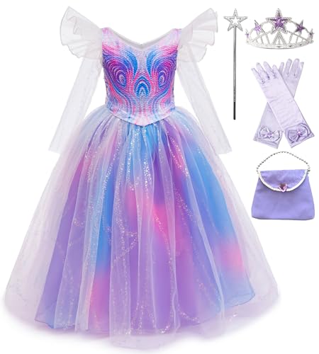 Disfraz Glinda para Niñas con Accesorios Morados miniatura 1
