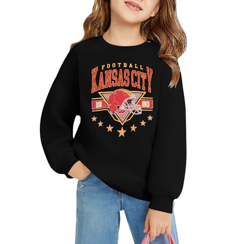 Image of Boys Girls Football Sweatshirt Vintage Bird Graphic Pullover Tops 5-14Y