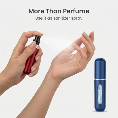 Image of Mini Perfume Refill Bottle | Portable Refillable Perfume Atomizer | Empty Travel Spray Dispenser Container for Women & Men | Pocket Size Leak Resistant (Multicolour) Pack of 2