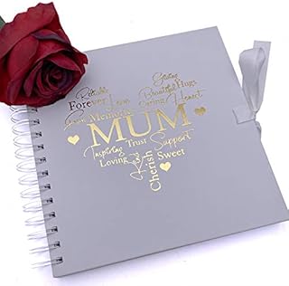 Mum White Scrapbook Guest Book Or Photo Album with Gold Script