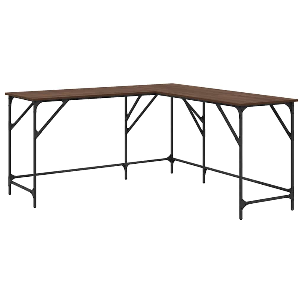 Scrivania Angolare a L 149x149x75 cm in Legno Multistrato | Ottimizza lo spazio nel tuo studio con questo tavolo angolare in stile industriale dotato di piedini regolabili.