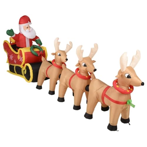 Revera Ambiance Weihnachtsmann mit Schlitten, aufblasbar, LED, 340 cm