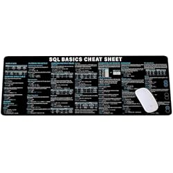 SQL Cheat Sheet Desk Mat for Database Administrators, Analysts, and Programmers, Quick Key, Large Anti-Slip Keyboard Pad Mouse Mat KMH
