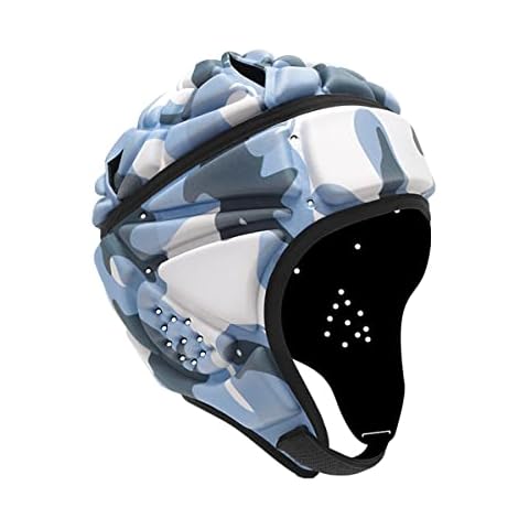 Topeter Rugby Helmet, Padded Headguards to Reduce Impact, Headgear Protection for Lacrosse, Wrestling, MMA Training (Light Blue) Cover