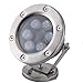 Produktbild 12V Unterwasser LED Licht 6 W Landschaft Brunnen Teich Lampe Edelstahl Wasser Spot Licht,Blue,6W