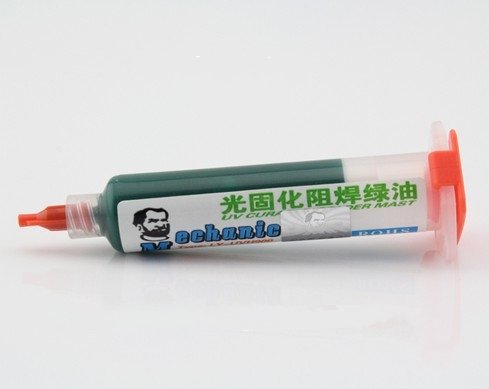 Mechanic LY-UVH900 Vernis Masque de Soudure pour PCB 10cc Durcissement UV Vert ou Bleu