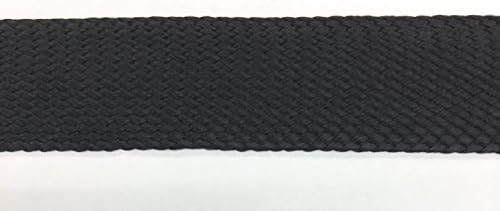 1 inch Rayon Black Ribbon Weave Trim, Clothing, Pillows, Drapes -Rayon Foldover Braid 5 Yds