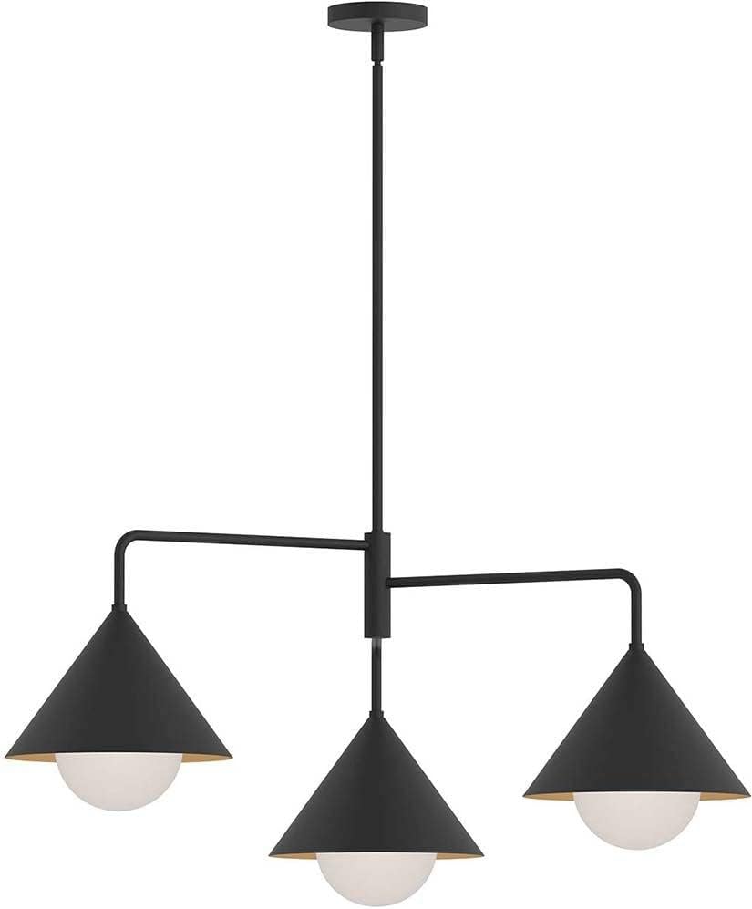 Remy - 3 Light Chandelier-17.13 Inches Tall and 38 Inches Wide-Matte Black Finish