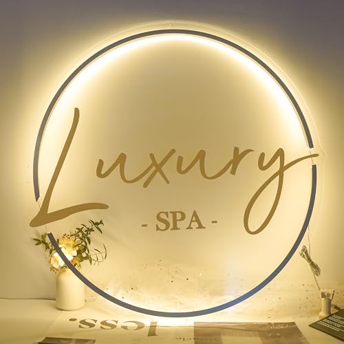 Aslanka Custom Backlit Neon Sign Logo, Business Logo Neon Sign Customizable, Metal Acrylic Business Sign, Personalized LED Logo Customize Logo for Company Offices Podcast Studio Shop Sign