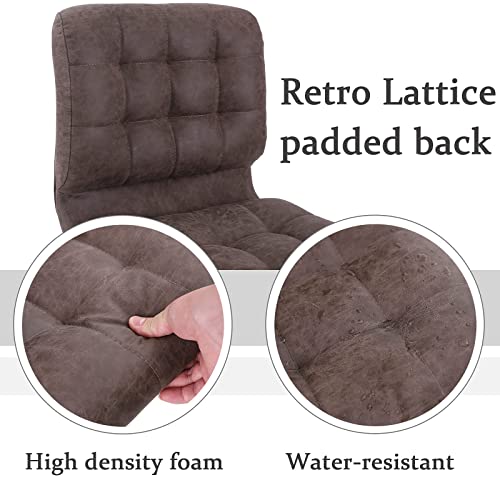 Sophia & William Bar Stools Set Of 2 Adjustable Counter Height Barstools With Back And Footrest, Pu Leather Upholstered Stools Polished Dining Chairs For Kitchen Island Pub,350Lbs,Brown #TOP2