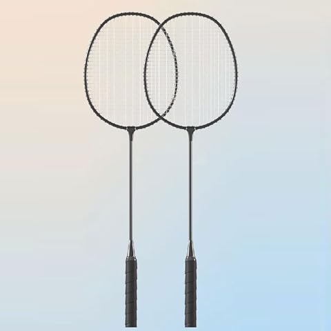 Qingsi 2Pcs Badminton Racket Set Ultralight Split Ferro Alloy Adult Badminton Racket with Bag Attacking and Defending, Racquet Cover