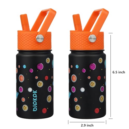 Image of BJPKPK Insulated Water Bottle, 15oz Stainless Steel with Straw Lid