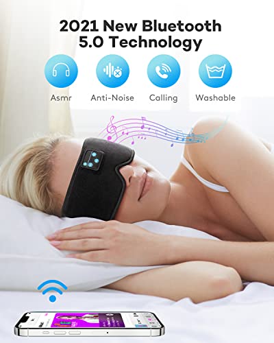 417RV1JfCpL Sleep Headphones, onaEz 2023 Upgraded Bluetooth Sleep Mask, 3D Eye Mask Men Women with Wireless 5.0 Handsfree Bluetooth… - Image 3