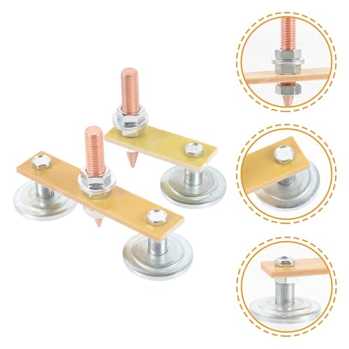 Abrazadera de tierra magnética para soldadura de hierro resistente pack de 2 8