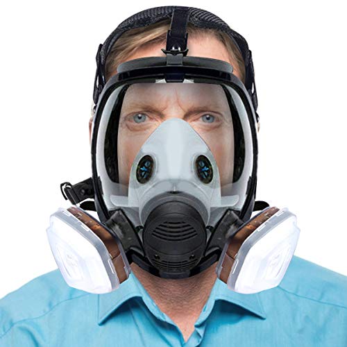 Reusable Full Face Cover 17 in 1, JOEAIS Full Face Respirator, Paint Face Cover for Painting, Machine Polishing, Woodworking, Welding, Decoration Work, and Other Work Protection