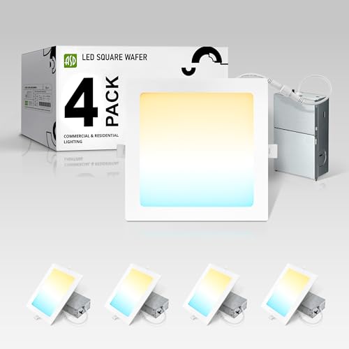 ASD 4 Pack LED Square Recessed Lighting 8 Inch 20W,