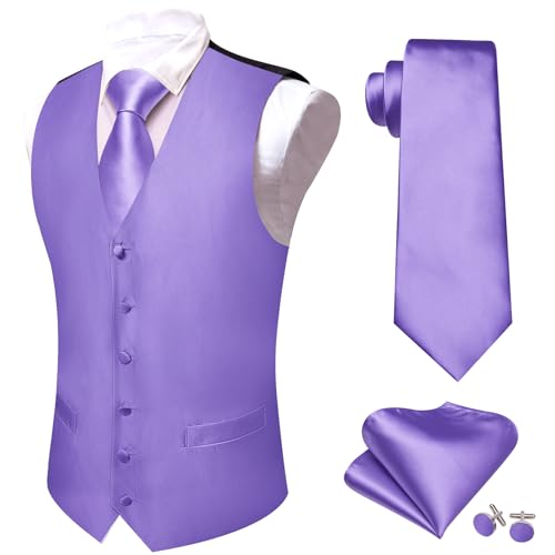 Image of Barry.Wang Men's Suit Vest Formal /Leisure Paisley Jacquard Silk Tie Pocket Square Waistcoat Set Wedding 5PCS