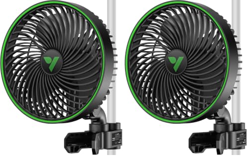 Image of VIVOSUN AeroWave E6 Gen2, Grow Tent Clip Fan 6 inch, EC Motor, Smart Control, Powerful Oscillating Fan, Local Timer, Weatherproof IP54, for Hydroponics Circulation Cooling, Black (Pack of 2)