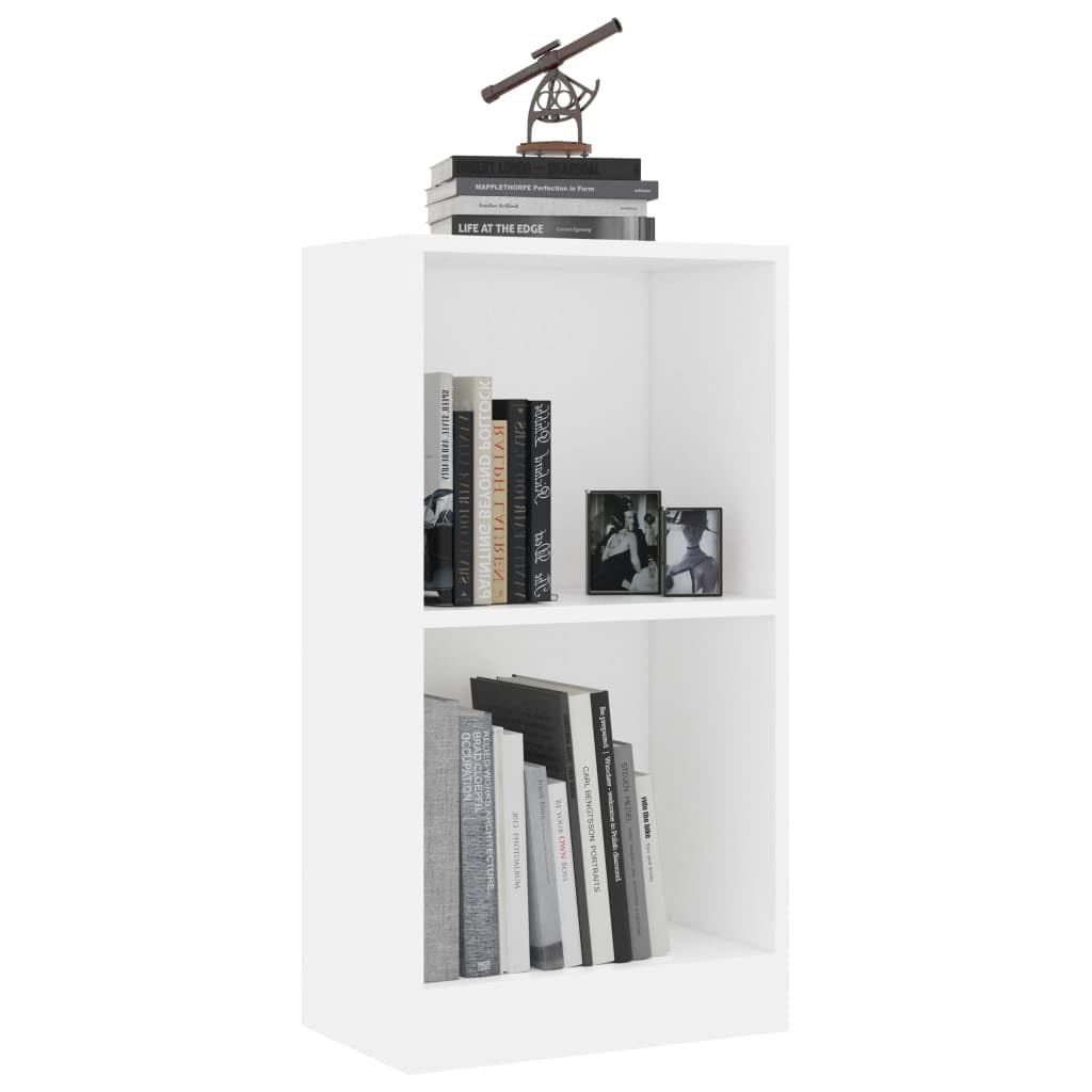 Libreria bianca 40 x 24 x 75 cm, materiale in legno, 2 scomparti, robusto scaffale per libri, foto, piante, versatile raccoglitore per documenti, armadio, facile da pulire