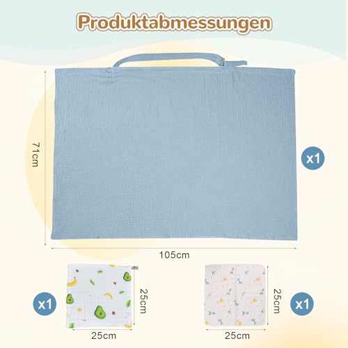 Solivive 105x71cm Stilltuch für Unterwegs,Atmungsaktive Baumwolle Stilltuch,Verstellbare Schultergurte Stillschal,Vollständiger Sichtschutz,Geeignet für Autositze und öffentliche Orte (Hellblau)