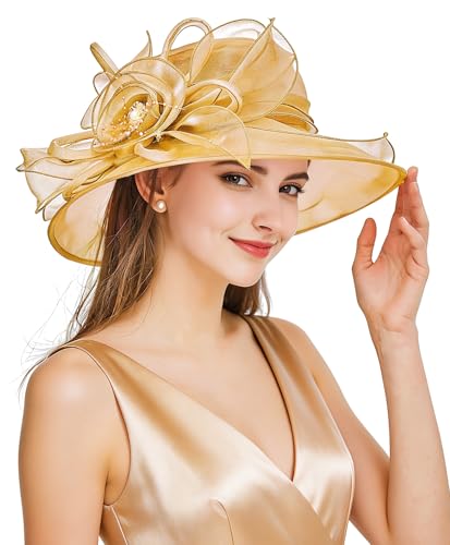 Z&X Organza Church Fascinator with Flower Beads