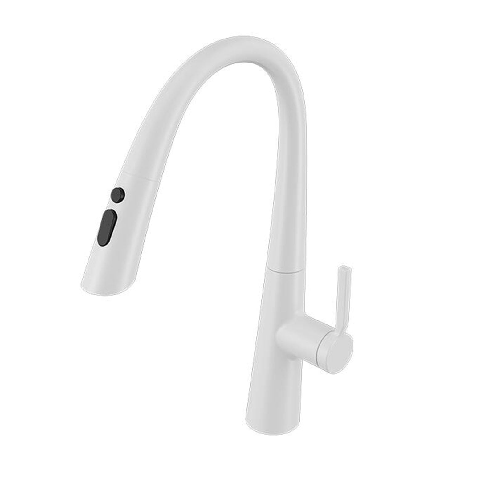 BHFPFZA Pull Out Spray Kitchen Tap Swivel 3 Mode Hot & Cold Brass Mixer Single Hole Sink Faucet - Modern White Kitchen T for Easy Cleaning & Convenience