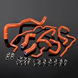 PIT66 Silicone Radiator Hose Kit,Compatible with 99-06 Volkswagen Golf MK4 1.8T Turbo Deep orange with Clamps