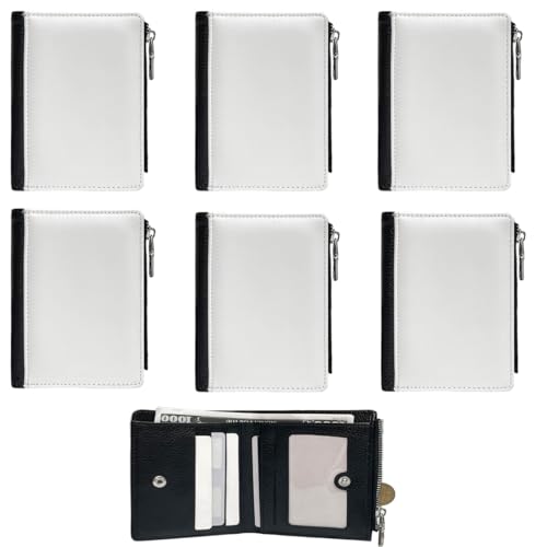 Limitronix 10 pieces Sublimation Wallets Blanks for Men Women Valentines Gifts Employee Appreciation Wallets DIY Heat Transfer Sublimation Wallet With Zipper for Fathers Day Office Travel Supplies