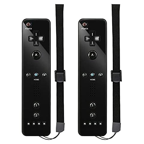 Mando a distancia Wii, MOLICUI Wii Controller 2 Pack Negro, Wii Remote para Nintendo Wii/Wii U Console Cover