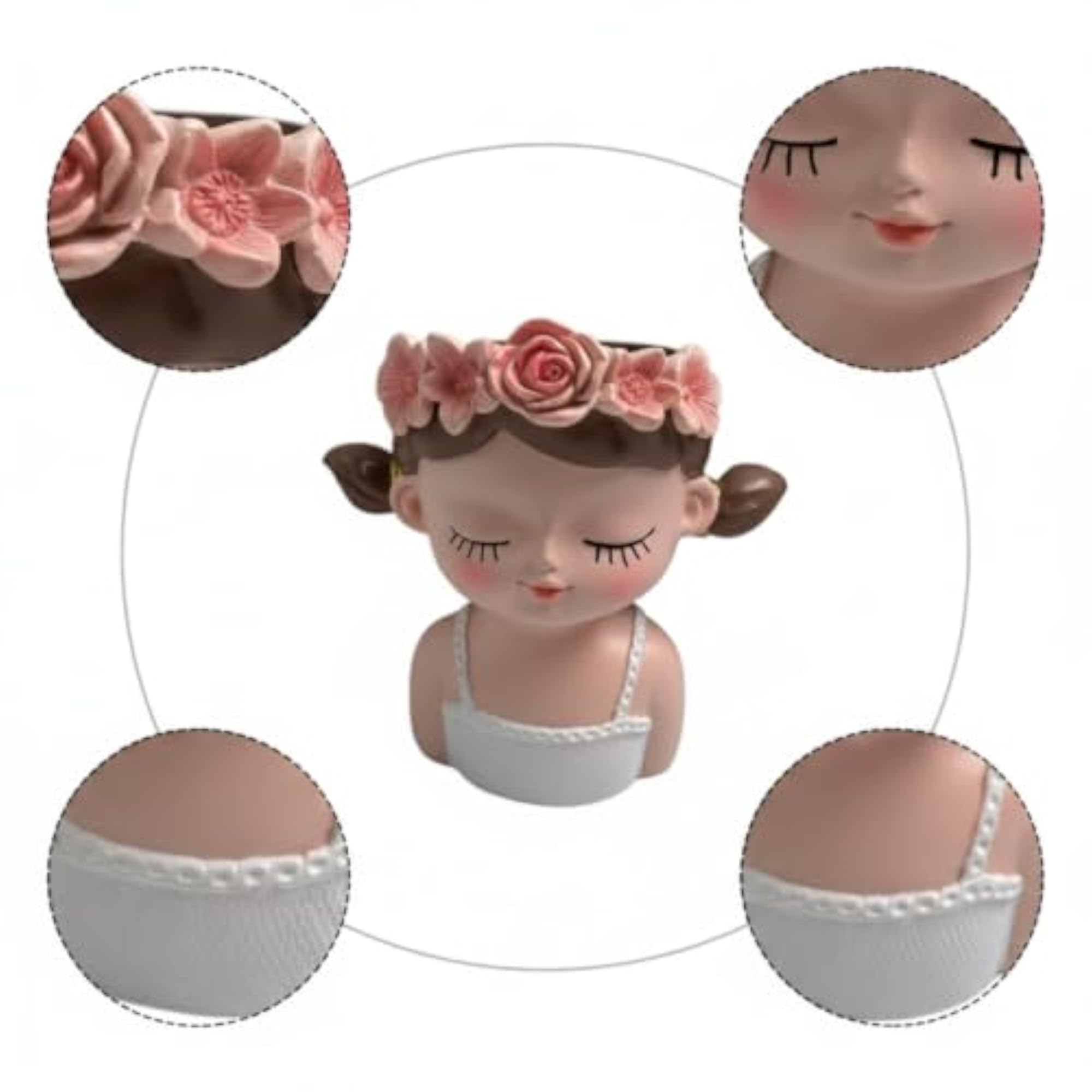 Decorative Female Bust Holder for Vanity and Desk