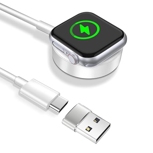 imodomio Schnell Ladekabel für Apple Watch 11/10/9 1M USB C-USB A Schnellladegerät Kompatibel mit iWatch Ultra 3/2/Ultra/Series 8/7/6/5/4/3/2/SE 3/2/SE (Kein Adapter)