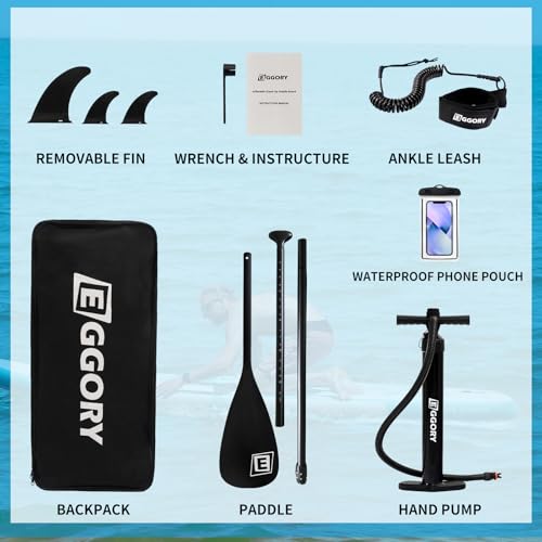 Image of Inflatable Paddle Board, Stand Up Paddle Board | Stable Design with Non-Slip Comfort Deck, Portable Travel Paddle Board