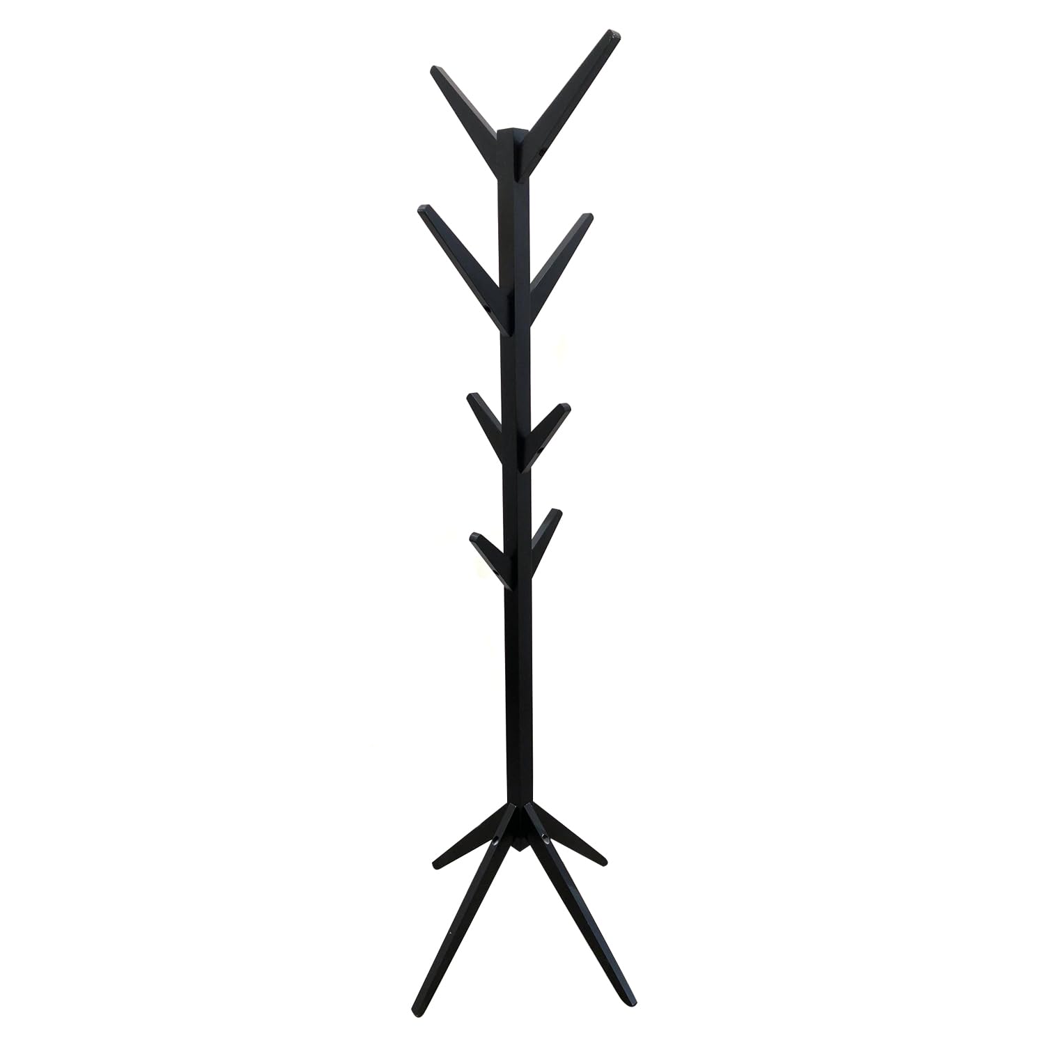 HOME DECO FACTORY - HD6191 Perchero Árbol de Bambú Negro - Diseñado para Entrada o Dormitorio - Diseño Contemporáneo - 8 Ganchos - Dimensiones 178 cm - Color Negro