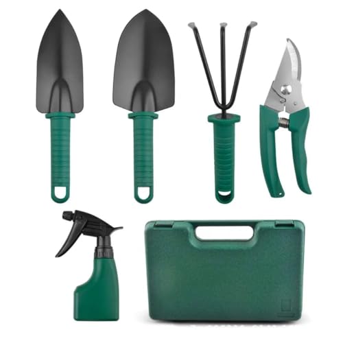 Image of JERN 5 PCs Durable Gardening Hand Tools Kit with Portable Box, Small Garden Planting Tools, Garden Essentials