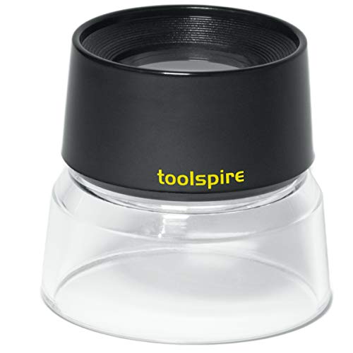 toolspire Kartenlupe Lp-10xs 10-Fach, 51mm Durchmesser, Briefmarkenlupe, Standlupe mit Doppel-Linsensystem Cover