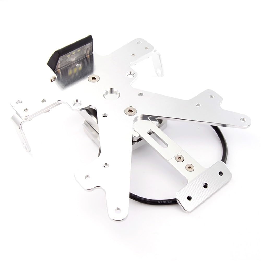 DDGBERFP For Z1000 2010-2016 Motorcycle License Plate Holder With Turn Signal Tail Tidy Mudguard Eliminator(Silver)