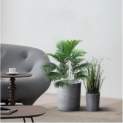 Image of Dekorly Plastic Fake Plants Artificial Floor Plants Large Tropical Palm Tree Tall Monstera Plant in Pot Faux Plants for Indoor Outdoor Home (Areca | Without Pot, Pack of 2), Green