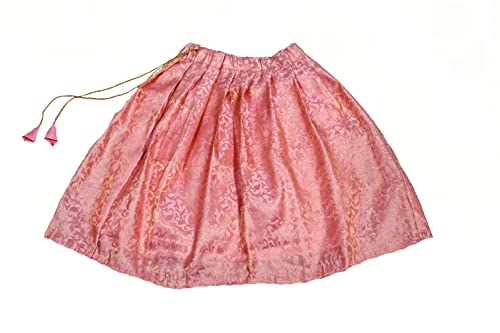 Green Dupion Silk Lehenga Choli Set, Kids Sleeveless Lehenga Choli3