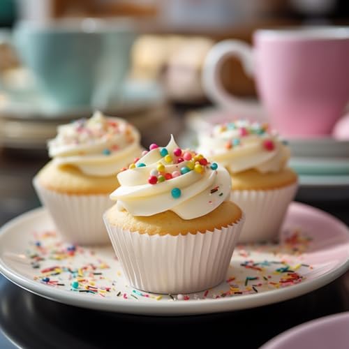 Mini Cupcake Liners 500 pcs White Mini Muffin Liners, Food&Grade,Greaseproof Paper Baking Cups, for Christmas/Halloween Party by GoldenBakeryFamily - Thumbnail 5