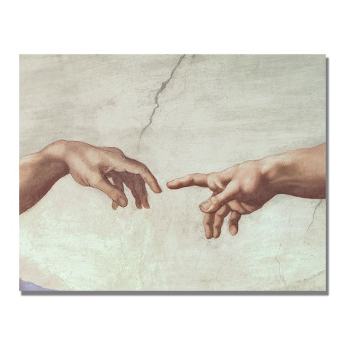 Hands Of God By Michelangelo, 24X32-Inch Canvas Wall Art #TOP21