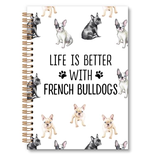 Carnet de notes bouledogue français idéal pour organiser vos cours et réunions de bureau