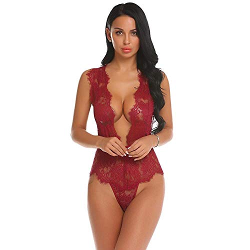 Lingerie sexy exotique en dentelle florale de haute précision pour femme