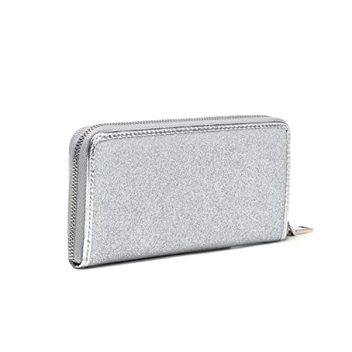 Lam Gallery Sparkling Glitter Wallet Purse Bling Evening Clutch Wallets For Wedding Party - Silver #TOP1