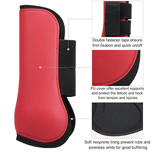 KKmoon Conjunto de botas de perna de cavalo ajustáveis. Protetor de perna dianteira de equino Botas