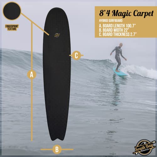 South Bay Board Co. - 4'10 / 5'5 / 6' / 6'8 / 7'7 / 8'4 / 9'6 Hybrid Surfboards - Shortboard & Longboard - Wax-Free Soft-Top Surfboard + Hard Epoxy Bottom Deck - Patented Heat Damage Prevention System #TOP1