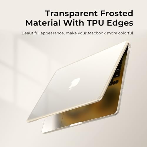 Image of BlueSwan Anti-Cracking Case for MacBook Air 13 inch, M5 2026 M4 M3 M2 2025-2022 A3449 A3240 A3113 A2681, Drop Protection Soft TPU Bumper PC Base for Air 13.6 inch, Frosted Starlight