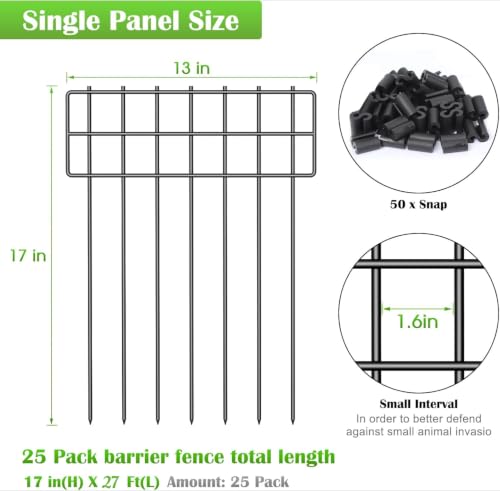 Animal Barrier Fence, 17 in(H) X 27 Ft(L) No Dig Garden Decorative Fencing by NANANARDOSO - Used condition - Image 2