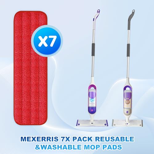 7 Pack Reusable Mop Pads for Swiffer PowerMop - MEXERRIS Microfiber Mop Pads Refills Washable PowerMop Mop Pads Hard Wood Floor Pads Compatible with Swiffer Power Mop 13\'\'-15\'\' Spray Floor Mops