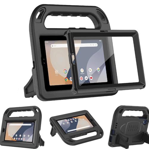 BMOUO Kids Case for Onn 7 Inch Tablet 2024 (Model:100135924) with Screen Protector Shockproof Handle Stand Protective Case for Walmart Onn 7 Tablet (Gen 4 2024) Black